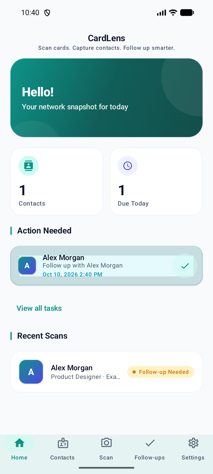 CardLens — Ilova skrinshoti