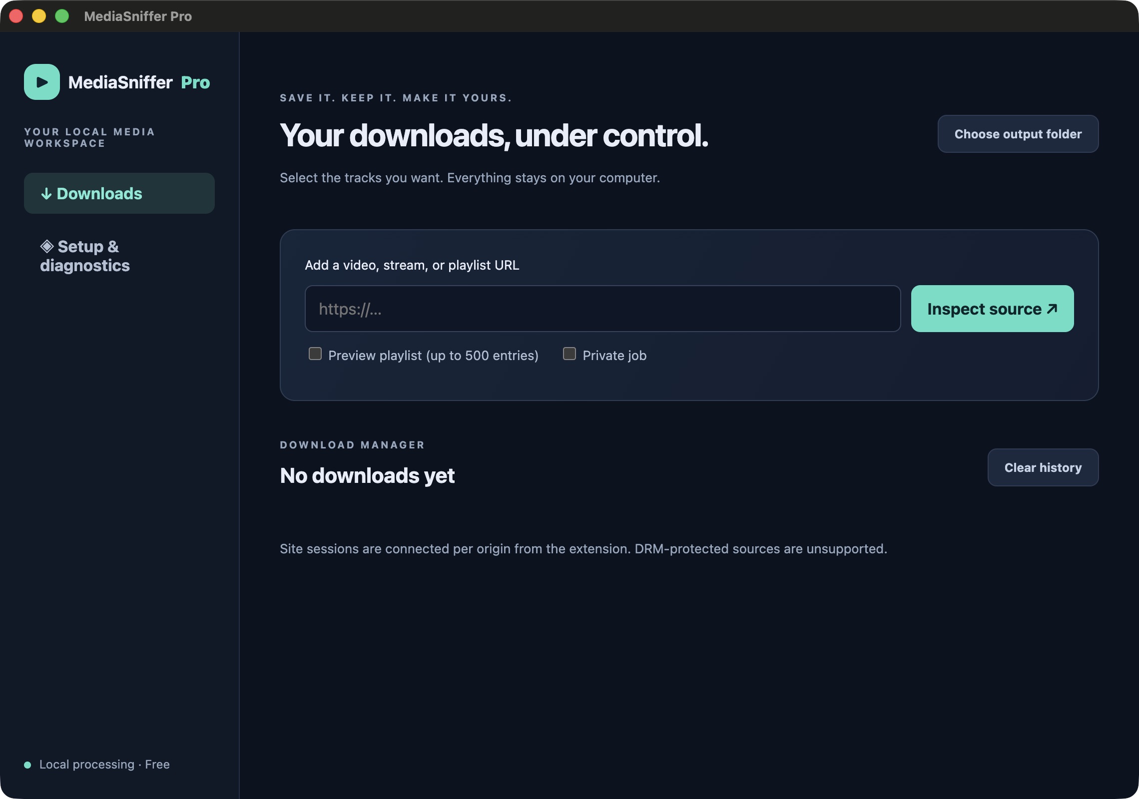 Desktop-менеджер загрузок · анализ источника и пустая очередь