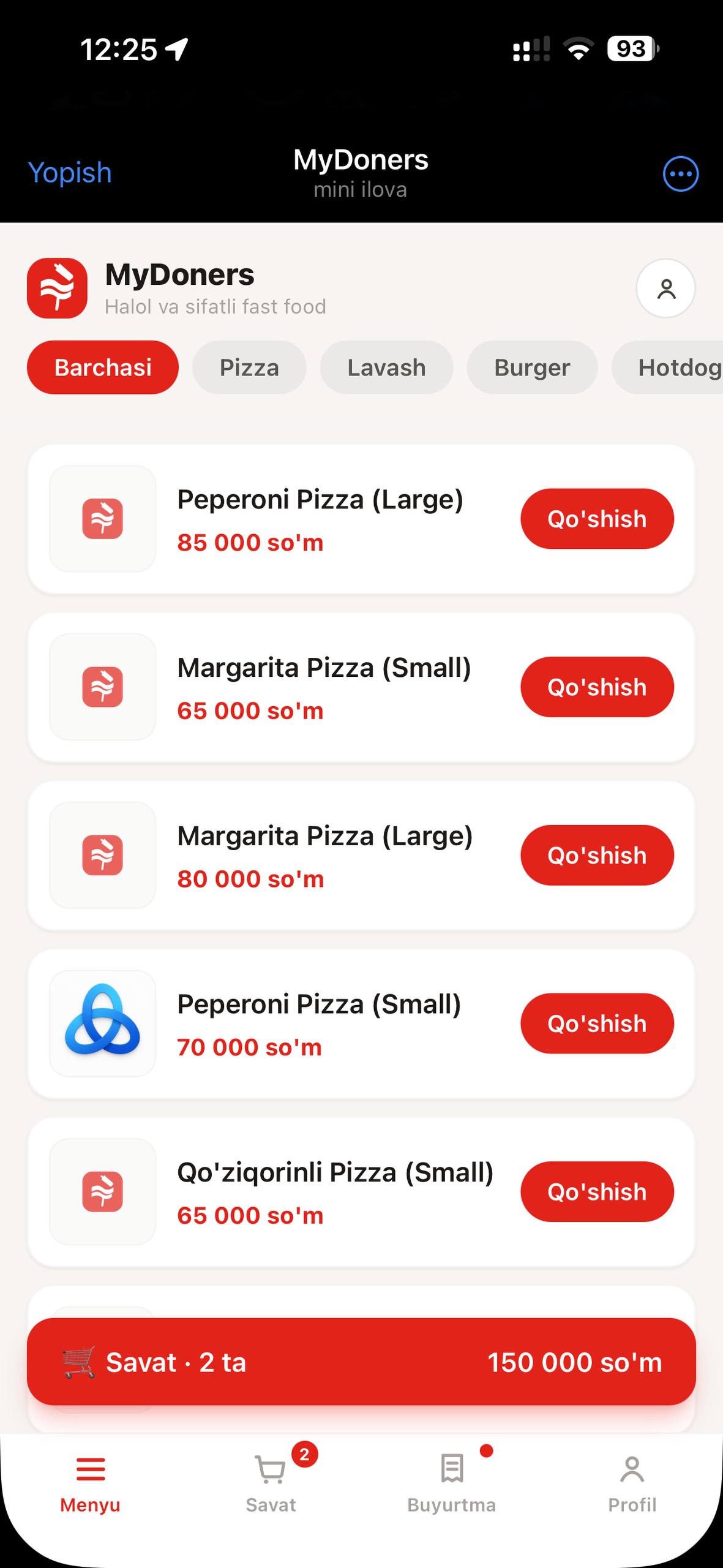 MyDoners — Application screenshot