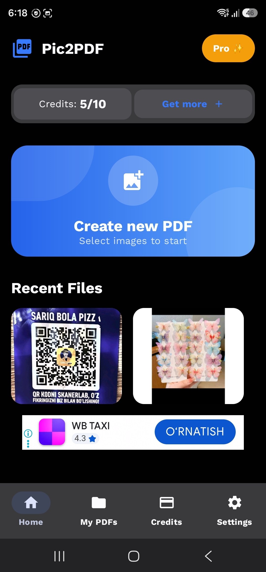 Home · start a new PDF